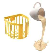 1 Pcs Wall Mount Toilet Paper Holder Punch-Free Roll Paper Shelf & 1 Pcs Floating Spilling Coffee Cup White