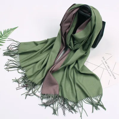 Кашемировый шарф Пашмина Шаль Foulard Femme палантин шеи хлопок из шерсти и вискозы хиджаб длинный зимний шарф женский платок - Цвет: 12