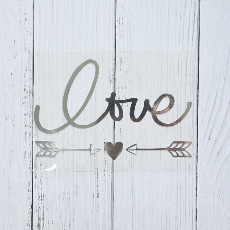 Happymems нашивки с надписью Love and Arrow из серебряной фольги для нанесения утюга на