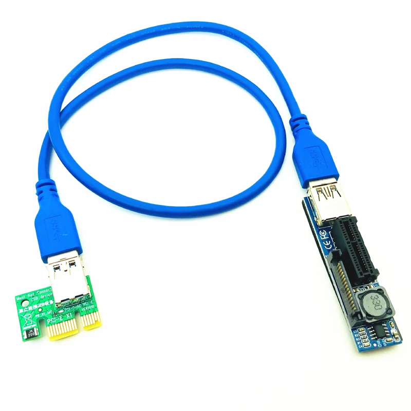 Riser PCI Express x1 Extension Cable PCI-E 1X Slot Riser Card Extender PCI-Express Lead60cm USB3.0 Cable for Network