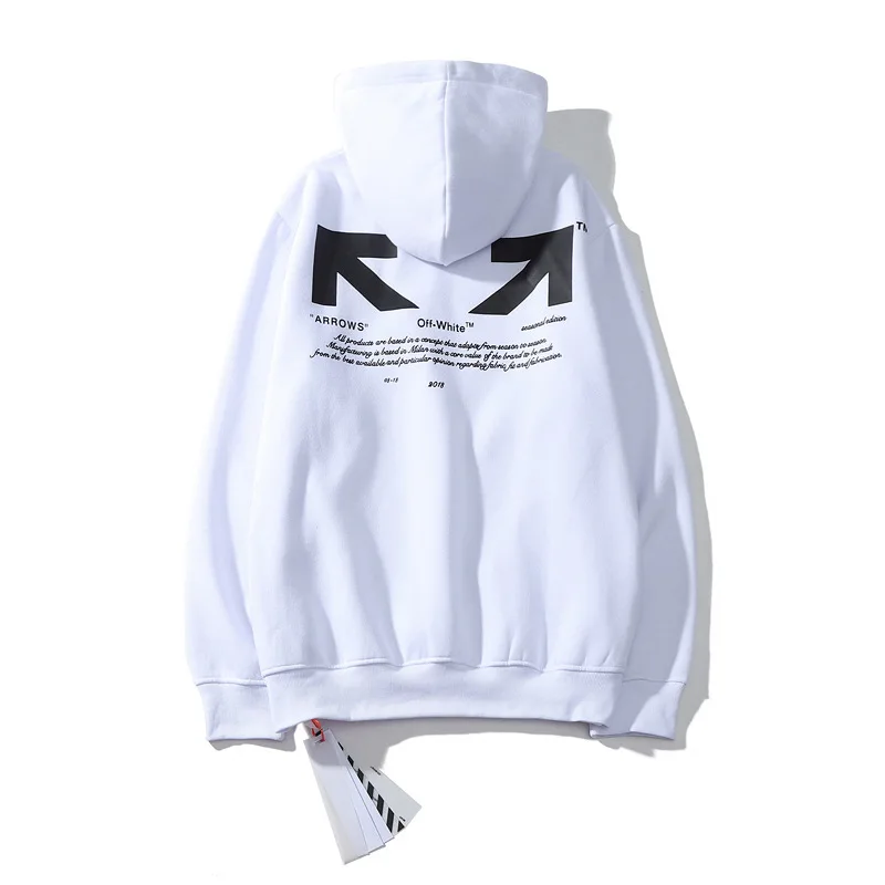Европа и Америка off White Ow квалифицированный 03 с цифрами стрелы лозунг с капюшоном плюс бархат толстовка для мужчин и женщин знаменитости Sty