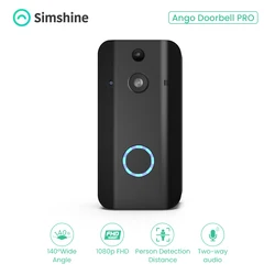 Simshine – sonnette vidéo HD 1080P, wi fi, sans fil, pour maison connectée, interphone vidéo d'extérieur, Audio bidirectionnel 