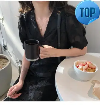 

Stylish Alien Kitty Elegant Waist-Controlled Slimming 2020 Early Spring Plus Slender Ruffles Short-Sleeved Long Dress