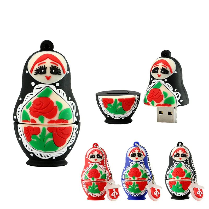 Usb флеш-накопитель Cle Matryoshka для девочек, 128 ГБ, 256 ГБ, 4 ГБ, 8 ГБ, 16 ГБ, 32 ГБ, 64 ГБ, флеш-накопитель usb2.0, флеш-накопитель, милая карта памяти для русской куклы