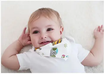 

5pcs/pack double layers of gauze triangle towel cotton baby saliva towel no fluorescent wash gauze bib