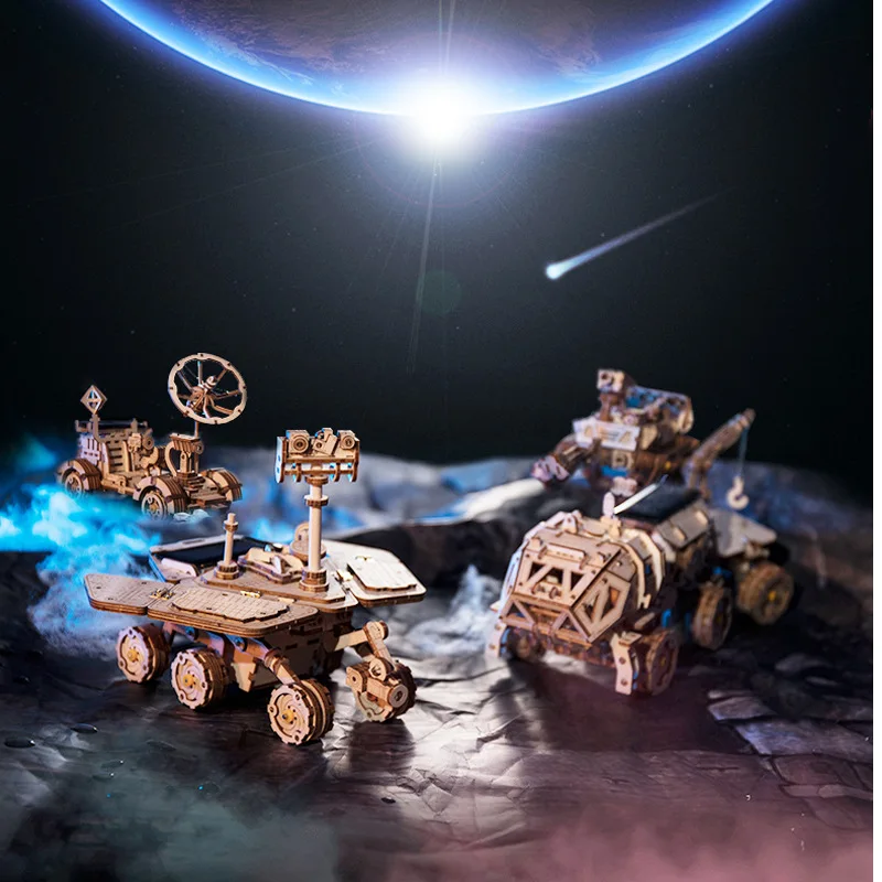 Moon Buggy любопытство дух Discovery Rover подвижный 3D деревянные головоломки игрушки