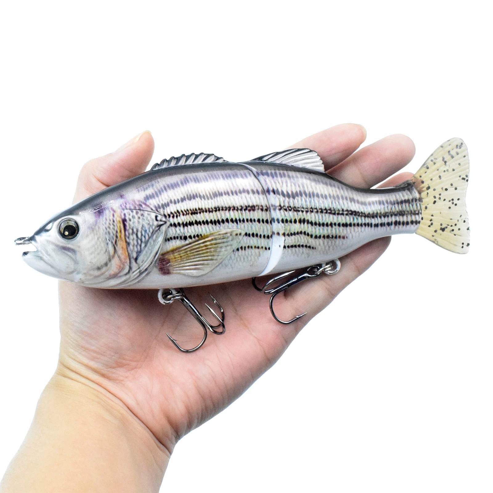 

6.7in / 3.1oz Trout Bait Fishing Lure 2-segment Hard Body Sinking Lure w Treble Hook Lifelike Crankbait Artificial Fishing Lure