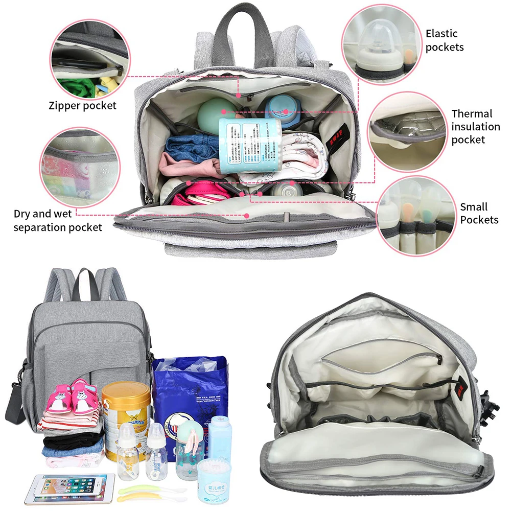 Multifunctional Maternity Diaper Bag Fashion Mummy Travel Backpack Large Capacity Waterproof Baby Nappy Bags For Mom