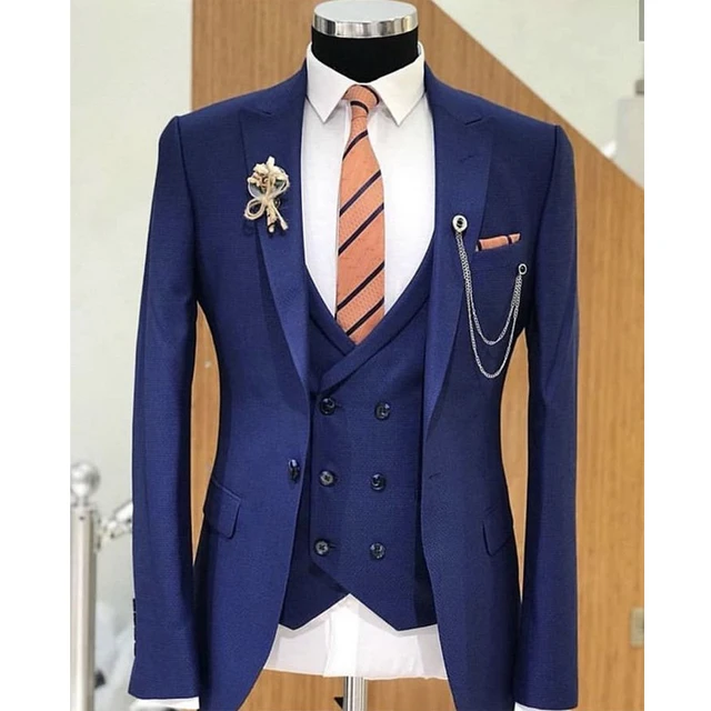 Designer Wedding Wear Black Italian Fabric Reception Suits - Zakarto