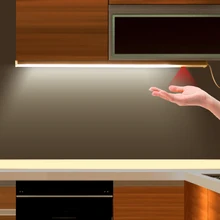 Светодиодный светильник для шкафа с датчиком движения PIR, жесткая полоска, барный светильник для кухни, лампа для спальни, ночные лампы, Рождественское украшение