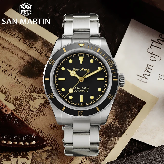 2021 New San Martin Design Diver Watch 6200 Men Automatic Mechanical Watch NH35A Stainless Steel Sapphire 200m Waterproof BGW-9 1