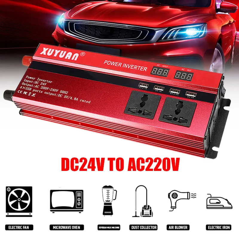 

Portable Car Inverter Outdoor Power Supply Modified Sine Wave 2000W Peak High Performance DC24V To AC220V Solar Power Inverter