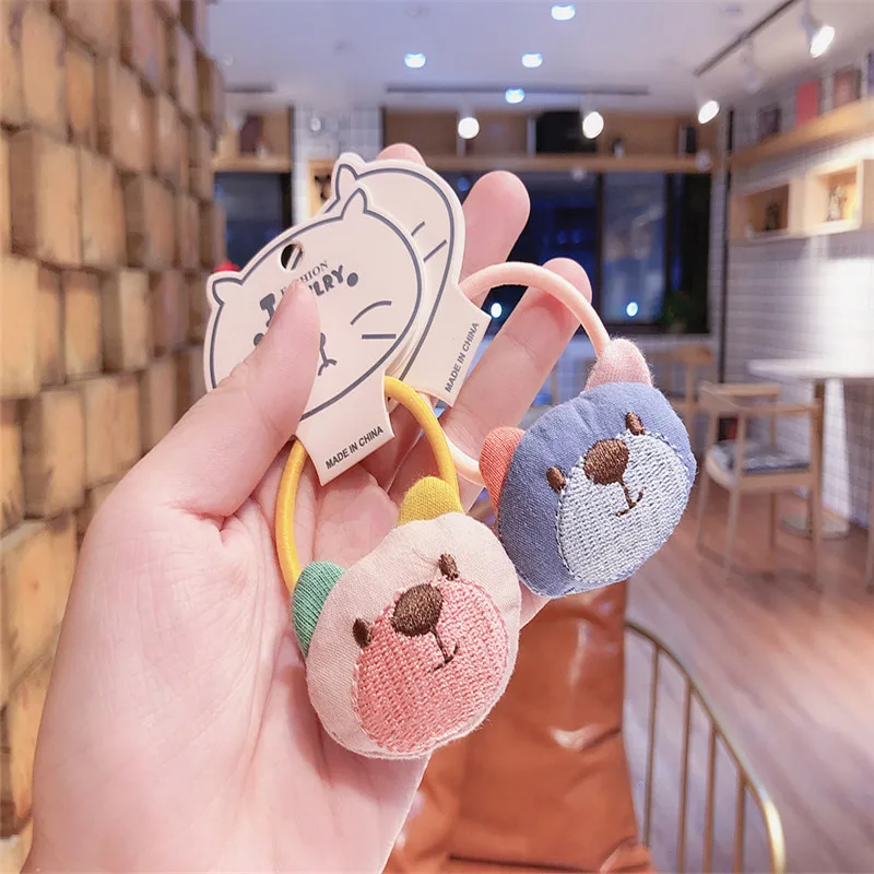 Ins Macaron/, модные эластичные резиновые резинки для волос с медведем для девочек, детские резинки для волос, резинки для волос, держатель для конского хвоста