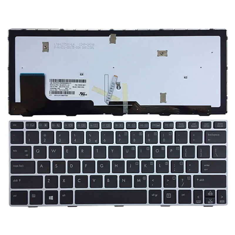 Новая американская Клавиатура для ноутбука HP Elitebook Revolve 810 G1 G2 G3 серебряная рамка с