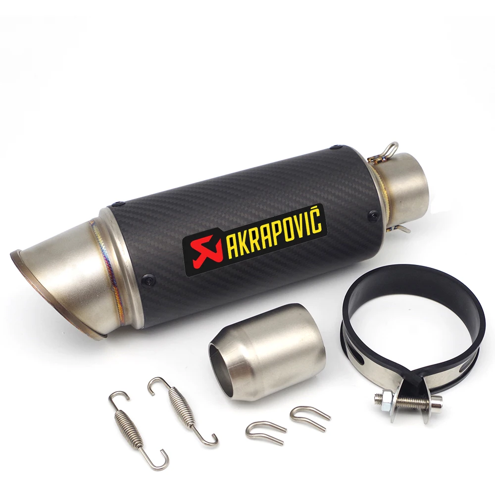 

51mm 61mm input Scorpio Akrapovic exhaust motorcycle pipe muffler for msx 125 mt 09 tracer cb 500f yamaha tzr 50 piaggio mp3
