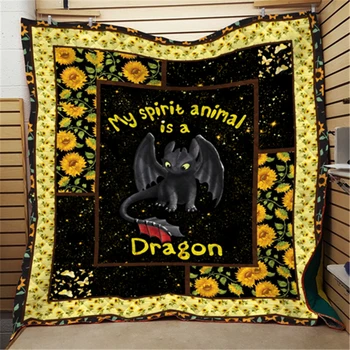 

How to Train Your Dragon Printed Home Sofa Cover Quilt Queen Size For Kids Adult Blankets For Beds Warm Outdoor Camping Quilt