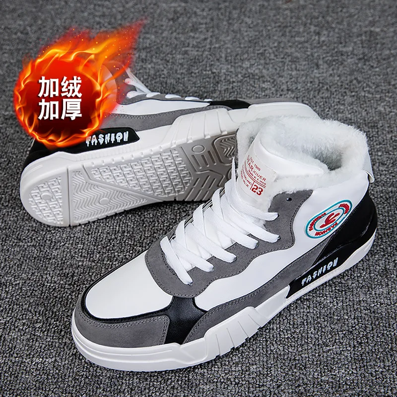 

2019 Winter New Style Sports Cotton-padded Shoes Men Teenager Brushed And Thick Warm Short Boots Junior High School Students Sno