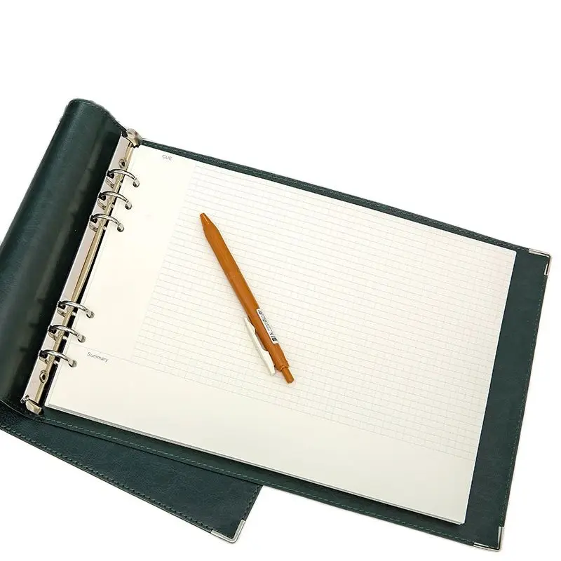 

A4 loose-leaf book mind map 5mm grid grid book Cornell student education notebook soft leather work office notebook