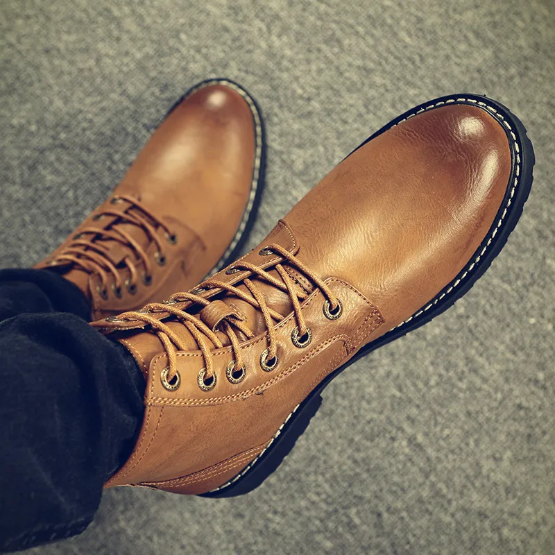 Сезон осень зима Мужские ботинки 2019 новые брендовые кожаные женские до щиколотки