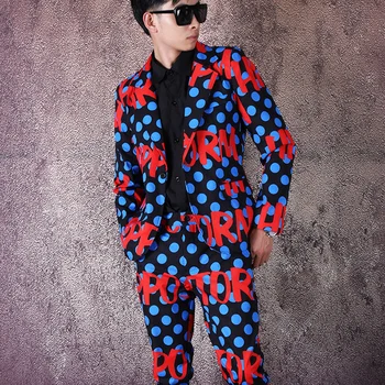 

S-6XL!!Fashionable point suit suit fashionable man casual suit nightclub fashionable man suit autumn outfit hairdresser suit.
