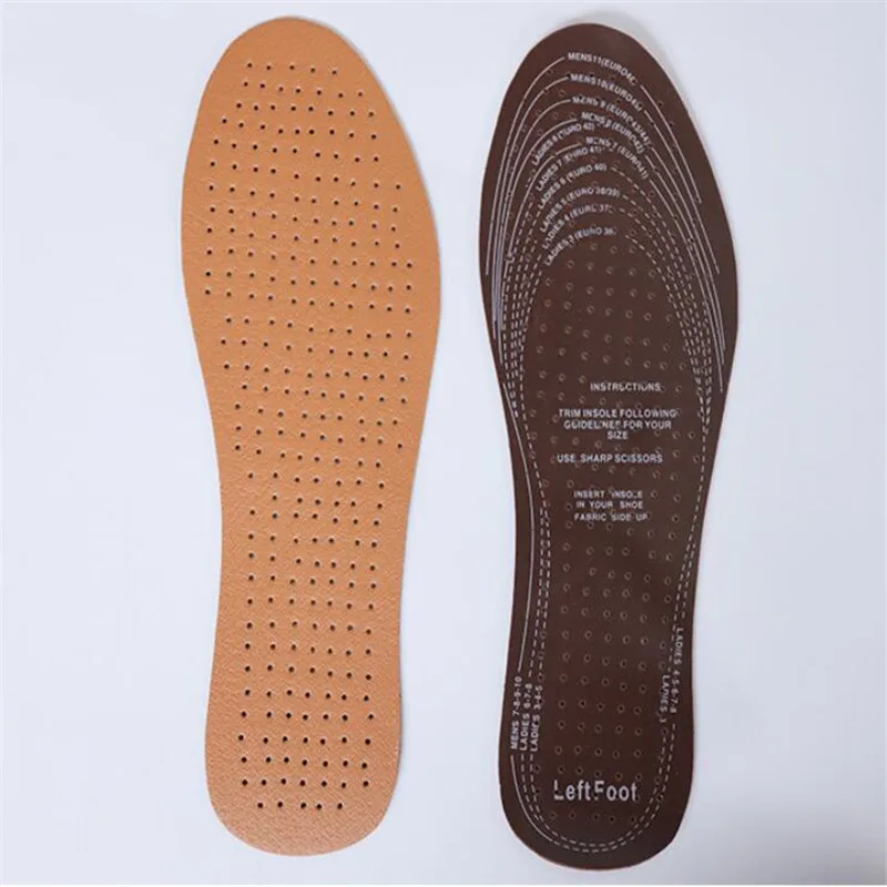 Cut Size Ultra Thin Breathable Leather Shoe Insoles Large Size Absorb Sweat Deodorant Replacement Inner Soles Shoe Insole Pads images - 6