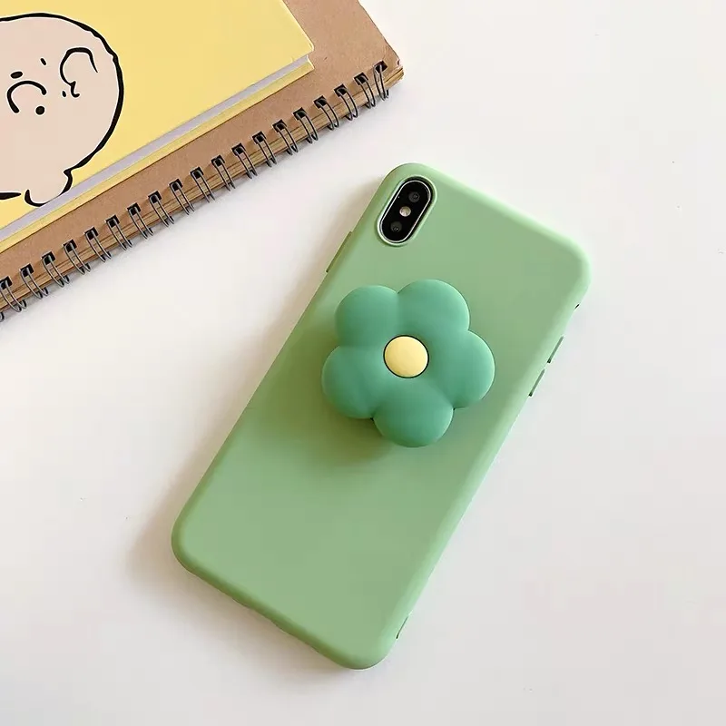 Милый 3D цветок облака силиконовый держатель чехол для телефона для HUAWEI P10 Plus P20 P20lite P20pro P30 Lite P30 Pro Чехол - Цвет: Green Flower