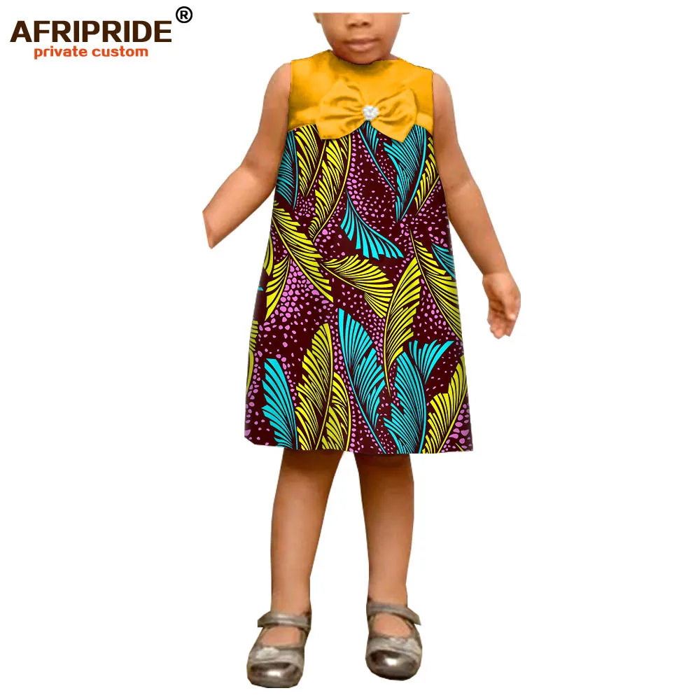 Afripride/Платье с принтом анакры в африканском стиле для девочек; Платье До Колена без рукавов с бантом; A194008