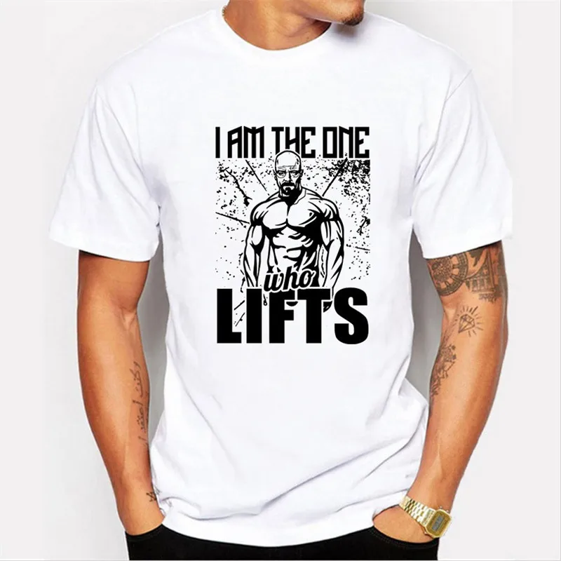 Классическая белая футболка с модным принтом Модная i am the one lifes Muscular man | Мужская