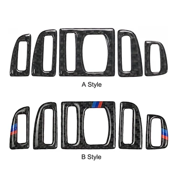 

Hot New Carbon Fiber Central Air Conditioning Vent Outlet Cover Trim Stickers Decor 5 Pcs For BMW F10 5 Series 2011-2017