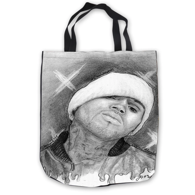 

Custom Canvas Chris Brown Royalty Tote Shoulder Shopping Bag Casual Beach HandBag Daily Use Foldable Canvas #180713-1-42