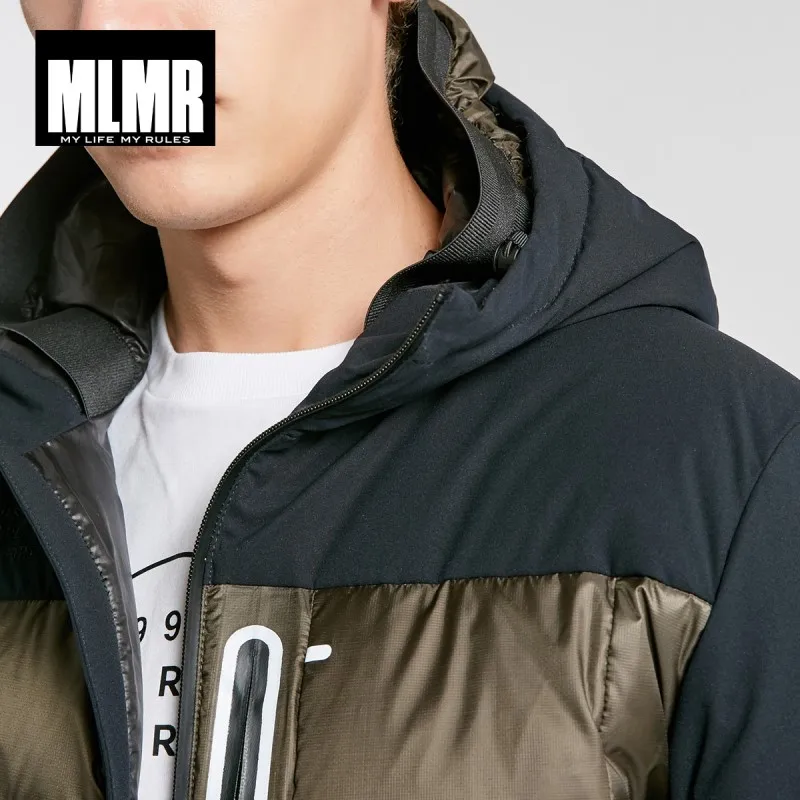 Koop Jackjones Mannen Capuchon Donsjack Contrast Stiksels Borduurwerk Brief Print Casual Coat 218312539