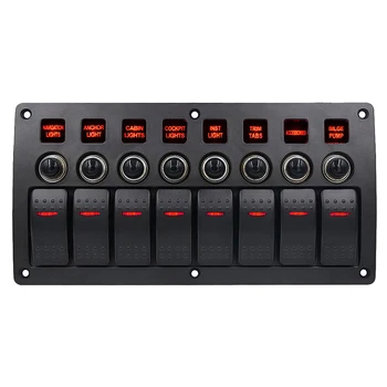 

Great Performance 3Pin 8Gang Rocker Switch Panel Circuit Breakers Waterproof