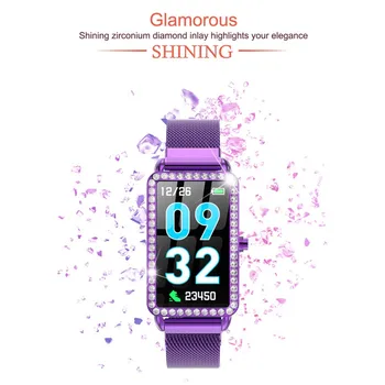 

A88 Smart Watch Crystal Decor Dynamic Heart Rate Pedometer Monitoring Smart Wristband Fashion Multi-function Smart Bracelet