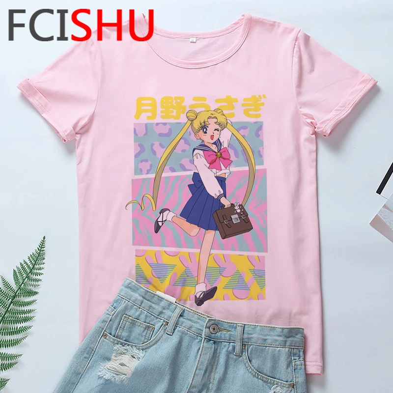Футболка Kawaii С Сейлор Мун ульзан женская футболка в стиле Харадзюку Usagi 90 е Милая