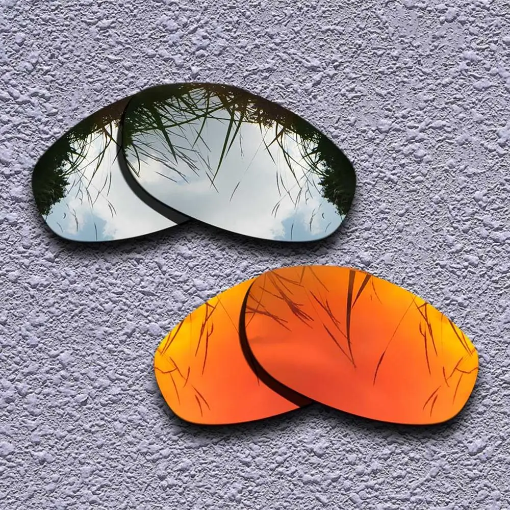 2 пары поляризованных сменных линз для солнцезащитных очков Oakley Tightrope-несколько вариантов - Цвет линз: Silver-Fire Red