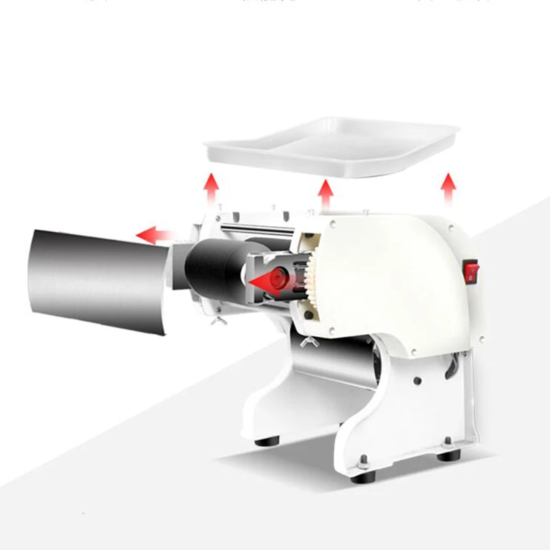 120kg/h Multi-function Meat Cutting Machine 550W Stainless Steel Commercial Slicer Desktop Electric Meat Slicer Dicing Machine