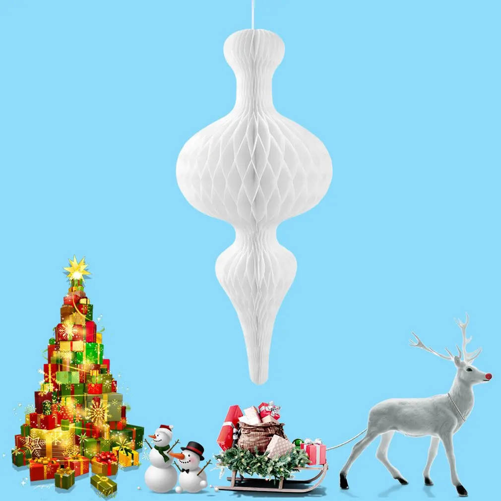 Christmas Honeycomb Ball Pull Flower Festival Ornaments Paper Lanterns Flowers Wedding Birthday Party Decoration Props
