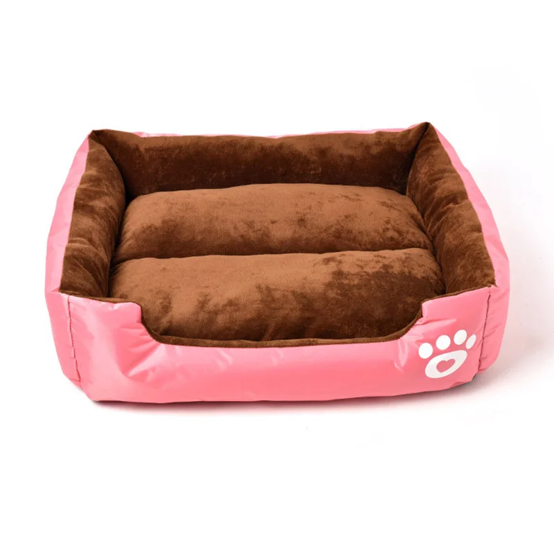 Кровать для собаки, Конура, зимний теплый спальный коврик моющийся кресло для домашних животных плюшевая Бортовая лента и нескользящая подошва питомник все размеры - Цвет: Pink