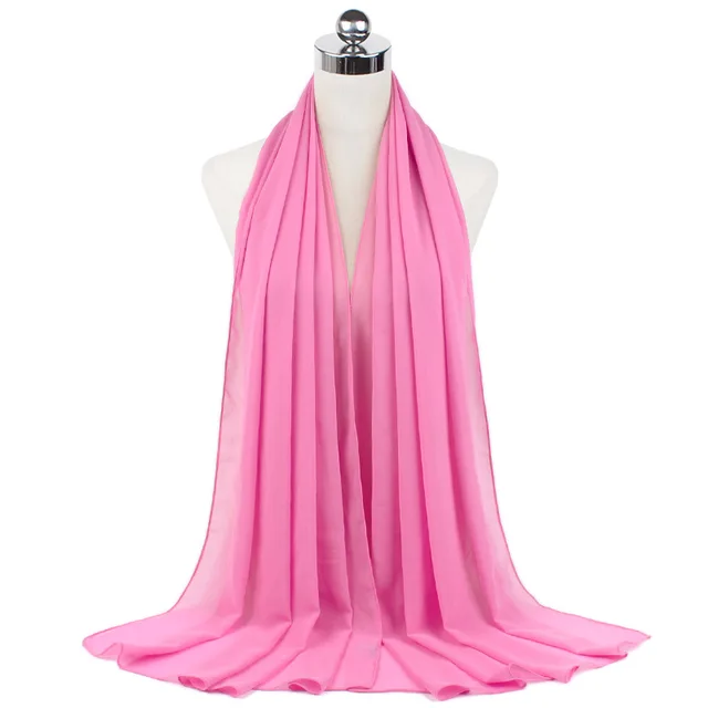 High Quality Good Stitching Stitch Plain Premium Heavy Chiffon Hijab Scarf Malaysian Women's Scarves Hijabs Long Shawl Shawls 27
