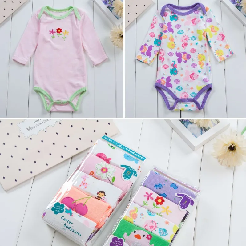 

Factory Wholesale Carter Pure Cotton Long-sleeved Triangle Romper Baby Onesie Crawling Clothes Infant Onesie Childrenswear on Be