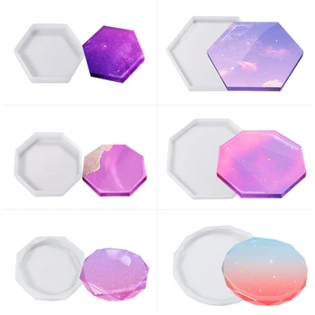 

Crystal Epoxy Coaster Resin Mold Cup Mat Pad Casting Silicone Mould DIY Crafts Jewelry Making Tool