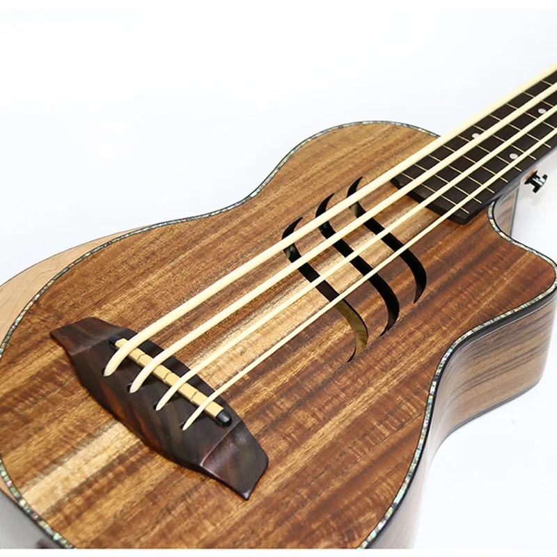 Укулеле бас электрическая твердая Акация Fretless 30 дюймов Ubass гитара 4 струны мини