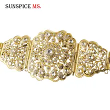 SUNSPICE-MS марокканские Панси Caftan свадебные золотые и серебряные металлические пояса для женщин Хрустальная Талия chian ювелирные изделия для тела