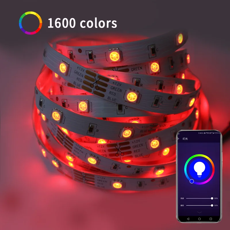 Светодиодный светильник rgb-лента 12 В 12 В 5 м SMD5050 rgb-лента гибкий светодиодный светильник ИК wifi контроллер