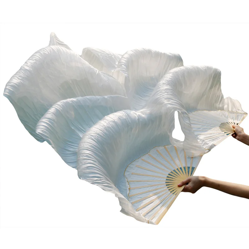 

100% Real Silk/Imitation Silk High Quality Silk Fan 1 Pair Handmade Dyed Silk Dance Fan Belly Dance Fans Fan Veil Belly Dance