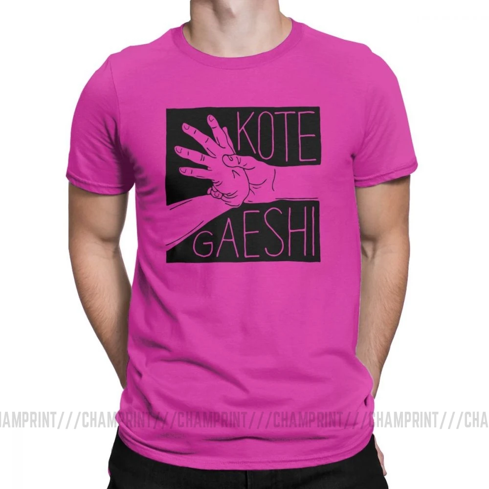 Мужская футболка Aikido KoteGaeshi, новинка, короткий рукав, ручки, Япония, футболки с круглым вырезом, одежда из хлопка размера плюс, футболки - Цвет: Фуксия