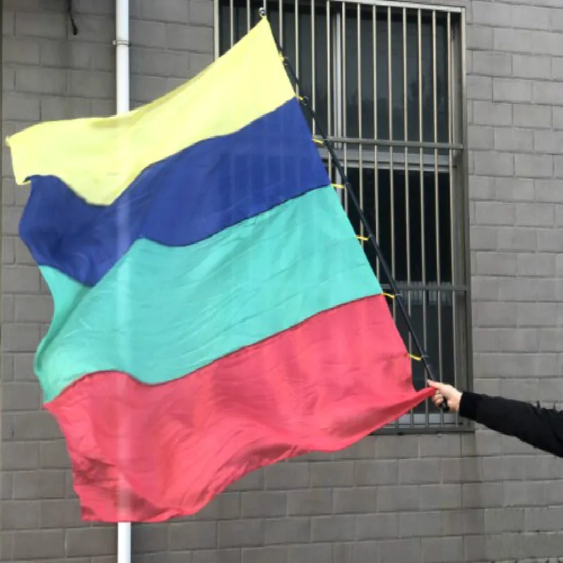 

Square Multi-Color Flag Four Color Silk Production Stage Magic Tricks Party Magic Show Gimmick Illusion Funny Appear Flag Magia