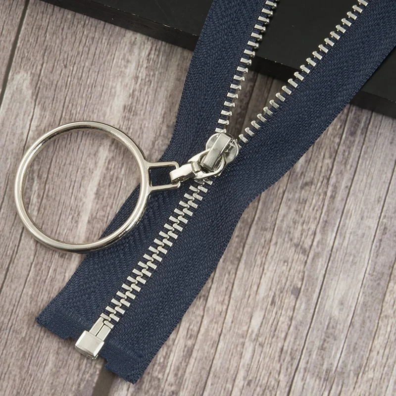 navybluesilver 2 шт. 3#40/70 см Металлические молнии открытый конец застежка-молния для шитья сумки пуховик юбка молния Ремонтный комплект DIY аксессуары для одежды - Цвет: navybluesilver