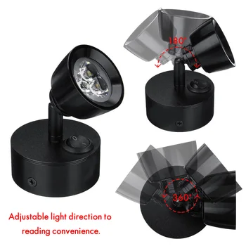 

3W 12-24V LED Bedside Reading Lamp Wall Spot Light For Car Boat Caravan Kitchen Bedside Tabl Vehicle Truck With Mounting Bracket
