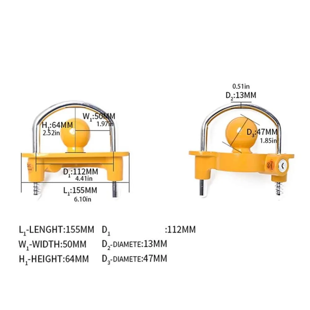 Car-Flower-Blue-U-type-Trailer-Anti-theft-Lock-Yellow-Round-Handle-Handle-Ball-Cover-Trailer (6)